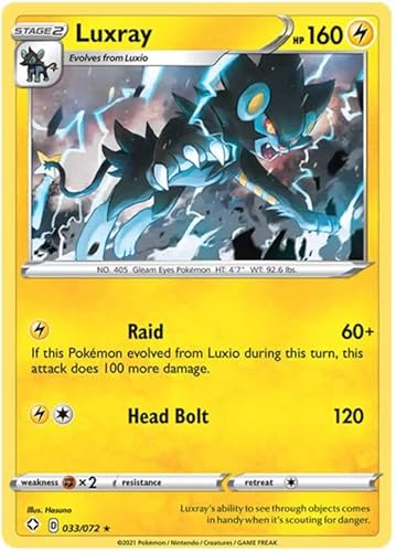 Luxray 033/072 Holo Pokemon Card (Shining Fates) + TitanCards® Toploader von Titan Cards