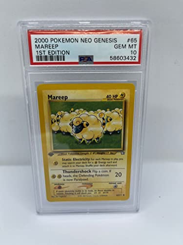 Mareep 65/111 PSA 10 Common Pokemon Karte (2000 Pokemon Neo Genesis) + TitanCards® Toploader von Titan Cards