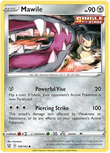 Mawile 100/163 Common Pokemon Card (Battle Styles) + TitanCards® Toploader von Titan Cards