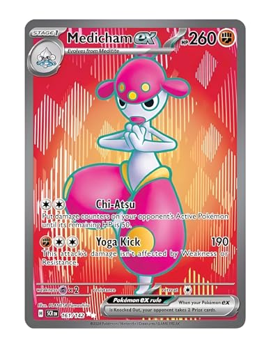 Medicham ex 161/142 Ultraseltene Vollkunst-Pokemon-Karte, glänzende Pokémon-Karten, Pokémon EX, Sternkrone, Pokemon-Scharlachrot und Violett, Titan Cards authentifiziert Medicham ex 161/142 Ultraseltene Vollkunst-Pokemon-Karte, glänzende Pokémon-Karten, Pokémon EX, Sternkrone, Pokemon-Scharlachrot und Violett, Titan Cards authentifiziert von Titan Cards