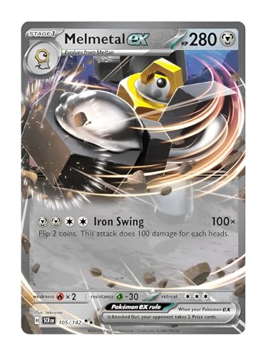 Melmetal ex 105/142 Ultraseltene Pokemon-Karte, seltene Pokémon-Karten, Pokémon EX, Sternkrone, Pokemon-Scharlachrot und Violett, Titan Cards authentifiziert Melmetal ex 105/142 Ultraseltene Pokemon-Karte, seltene Pokémon-Karten, Pokémon EX, Sternkrone, Pokemon-Scharlachrot und Violett, Titan Cards authentifiziert von Titan Cards
