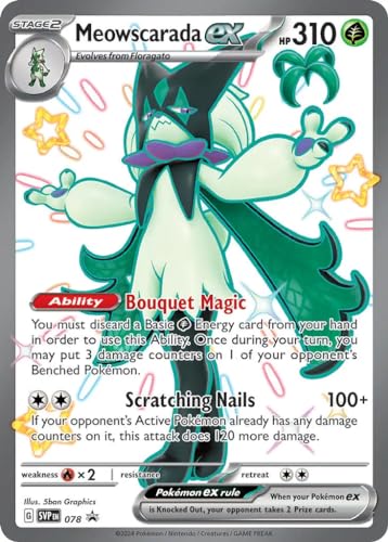 Meowscarada ex SVP078 Pokemon Promokarte (Scarlet & Violet Promo Series) + 1x TitanCards® Toploader von Titan Cards