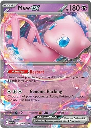 Mew ex 151/165 Double Rare Pokemon Karte (Pokemon SV 151) + 1x TitanCards® Toploader von Titan Cards