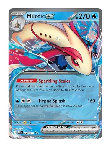 Milotic ex 042/191 Ultraseltene Pokemon-Karte, seltene Pokémon-Karten, Pokémon EX, Surging Sparks, Pokemon-Scharlachrot und Violett, Titan Cards authentifiziert Milotic ex 042/191 Ultraseltene Pokemon-Karte, seltene Pokémon-Karten, Pokémon EX, Surging Sparks, Pokemon-Scharlachrot und Violett, Titan Cards authentifiziert von Titan Cards