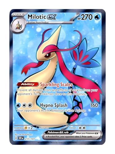 Milotic ex 217/191 Ultra-seltene Vollkunst-Pokemon-Karte, glänzende Pokémon-Karten, Pokémon EX, Surging Sparks, Pokemon-Scharlachrot und Violett, Titan Cards authentifiziert Milotic ex 217/191 Ultra-seltene Vollkunst-Pokemon-Karte, glänzende Pokémon-Karten, Pokémon EX, Surging Sparks, Pokemon-Scharlachrot und Violett, Titan Cards authentifiziert von Titan Cards