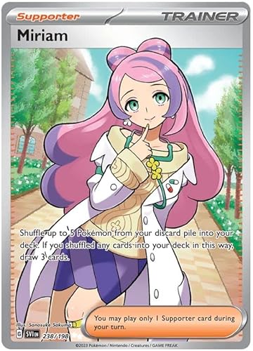 Miriam 238/198 Ultra Rare Doppel-Pokemon-Karte (Scharlachrot & Violet Base) + TitanCards® Toploader von Titan Cards