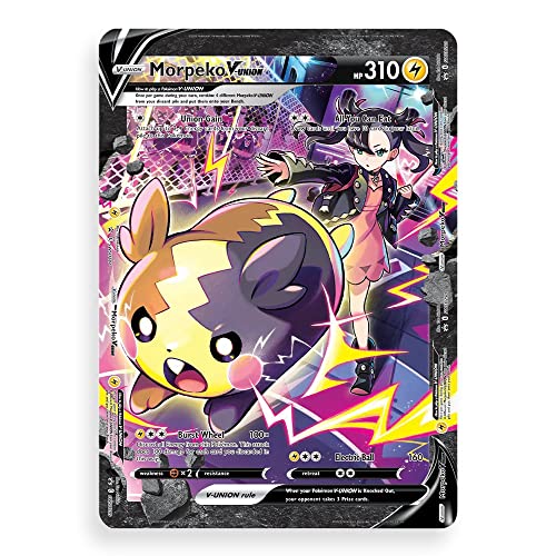 Morpeko V-Union SWSH287-SWSH290 Jumbo-Pokemon-Promo-Karte (SWSH-Promo-Serie) + TitanCards® Toploader von Titan Cards