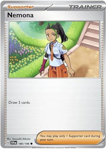 Nemona 180/198 Common Pokemon Karte (Scharlachrot & Violet Base) + TitanCards® Toploader von Titan Cards