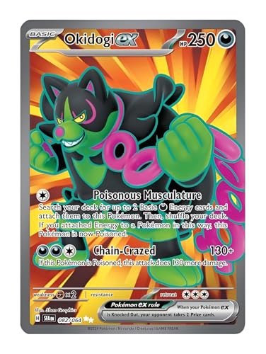 Okidogi ex 082/064 Ultra-seltene Vollkunst-Pokemon-Karte, glänzende Pokémon-Karten, Pokémon EX, umhüllte Fabel, Pokemon-Scharlachrot und Violett, Titan Cards authentifiziert Okidogi ex 082/064 Ultra-seltene Vollkunst-Pokemon-Karte, glänzende Pokémon-Karten, Pokémon EX, umhüllte Fabel, Pokemon-Scharlachrot und Violett, Titan Cards authentifiziert von Titan Cards