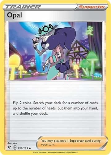 Opal 158/185 Uncommon Reverse Holo Pokemon Card (SWSH04 Vivid Voltage) + TitanCards® Toploader von Titan Cards