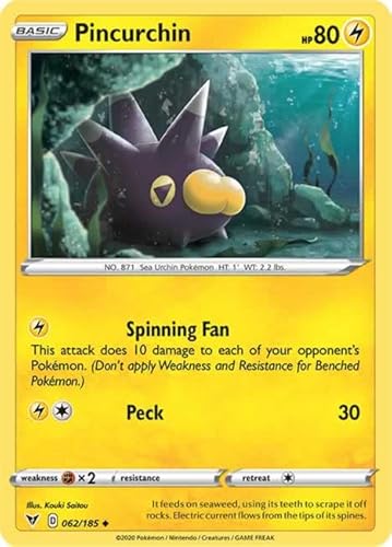 Pcourchin 062/185 Uncommon Pokemon Card (SWSH04 Vivid Voltage) + TitanCards® Toploader von Titan Cards