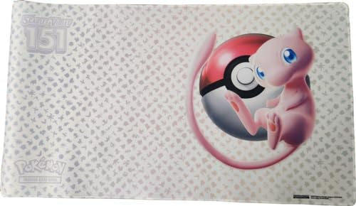 Pokemon 151 Mew Pokemon TCG Playmat | Aus Ultra Premium Collection | Rutschfeste Spielmatte + TitanCards® Toploader von Titan Cards