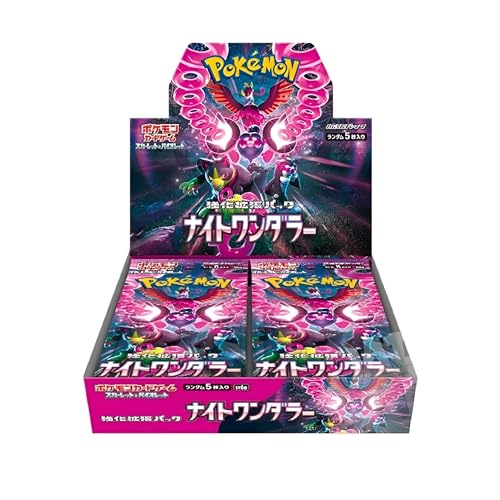 Pokemon TCG Night Wanderer Booster Box, 30 x japanische umhüllte Fabel-Booster-Packs, japanische Pokémon-Packs, japanische Pokémon-Karten, Scharlachrot und Violett, Titan-authentifiziert von Titan Cards