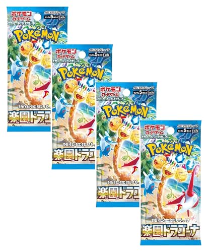 Pokemon TCG Paradise Dragona-Boosterpacks, japanische Pokemon-Karten, japanische Pokémon-Booster-Packs, scharlachrote und violette Funken, Titan-authentifiziert, 4 Stück von Titan Cards