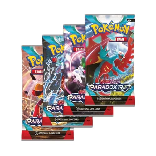 Titan Cards Pokemon TCG Scarlet & Violet Paradox Rift Booster Packs x4 | Jede Packung enthält 10 Pokémon-Karten | je eine von jedem Kunstwerk + TitanCards Toploader von Titan Cards