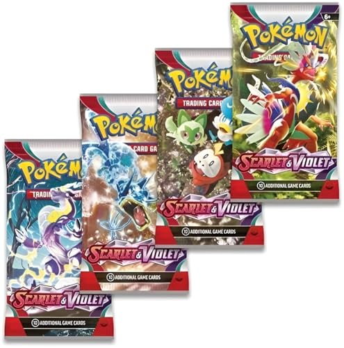 Pokémon TCG: Scarlet and Violet – Boosterpacks x 4 plus Titancards Toploader, Pokemon Scarlet and Violet | Pokemon Cards Scarlet and Violet | Scarlet and Violet Pokemon Cards | Pokemon Packs von Titan Cards