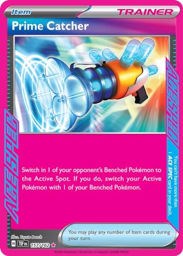 Prime Catcher 157/162 ACE SPEC seltene Pokemon-Karte (SV Temporal Forces) + 1x TitanCards® Toploader von Titan Cards