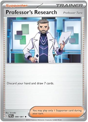 Professor's Research [Professor Turo] 088/091 seltene Pokemon-Karte (SV 4.5 Paldean Fates) + 1x TitanCards® Toploader von Titan Cards