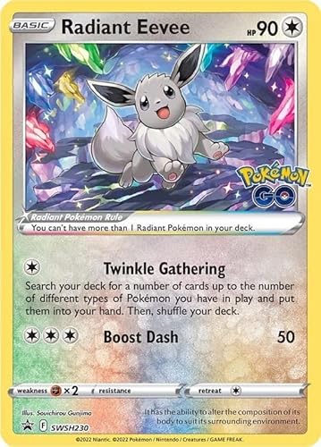 Radiant Eevee SWSH230 Pokemon Promo-Karte (SWSH Promo-Serie) + TitanCards® Toploader von Titan Cards