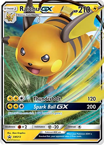 Raichu GX SM213 Pokemon Promokarte (Sonne & Mond Hidden Fates) + TitanCards® Toploader von Titan Cards