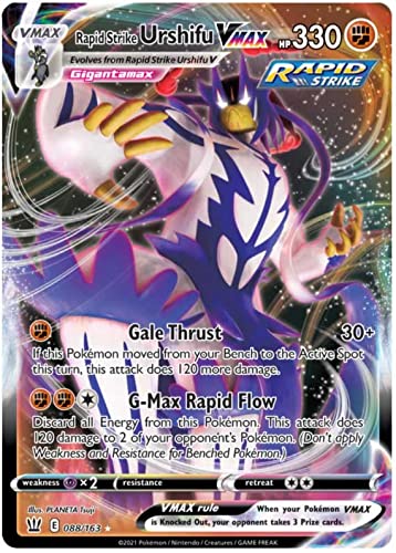 Rapid Strike Urshifu VMAX 088/163 Ultra Rare Pokemon Karte (Battle Styles) + TitanCards® Toploader von Titan Cards