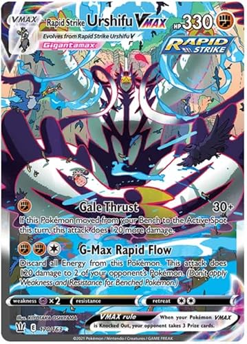Rapid Strike Urshifu VMAX 170/163 Secret Rare Pokemon Card (Battle Styles) + 1x TitanCards® Toploader von Titan Cards