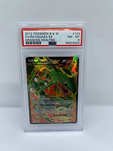 Rayquaza EX 123/124 PSA 8 Graded Rare Pokemon Card (Dragons Exalted - 2012 Pokemon B & W) + TitanCards® Toploader von Titan Cards