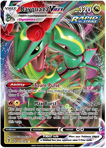 Rayquaza VMAX 111/203 Ultra Rare Pokemon Karte (SWSH Evolving Skies) + TitanCards® Toploader von Titan Cards