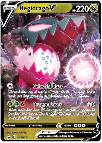 Regidrago V SWSH281 Pokemon Promokarte (SWSH Promo-Serie) + TitanCards® Toploader von Titan Cards