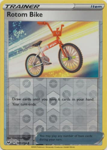 Rotom Bike 181/202 Uncommon Reverse Holo Pokemon Karte (Schwert & Schild) + 1x TitanCards® Toploader von Titan Cards