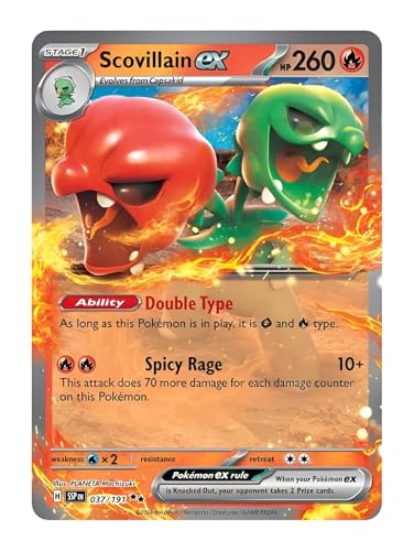 Scovillain ex 037/191 Ultraseltene Pokemon-Karte, seltene Pokémon-Karten, Pokémon EX, Surging Sparks, Pokemon-Scharlachrot und Violett, Titan Cards authentifiziert Scovillain ex 037/191 Ultraseltene Pokemon-Karte, seltene Pokémon-Karten, Pokémon EX, Surging Sparks, Pokemon-Scharlachrot und Violett, Titan Cards authentifiziert von Titan Cards