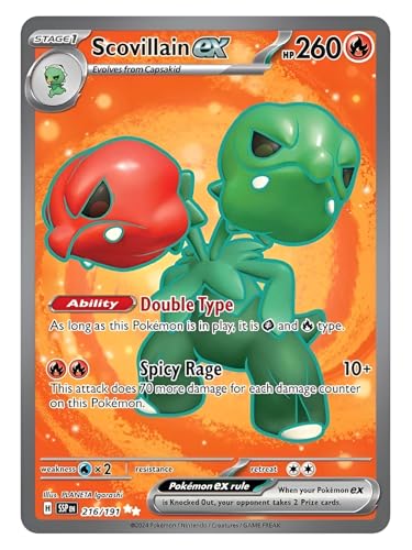 Scovillain ex 216/191 Ultra-seltene Vollkunst-Pokemon-Karte, glänzende Pokémon-Karten, Pokémon EX, Surging Sparks, Pokemon-Scharlachrot und Violett, Titan Cards authentifiziert Scovillain ex 216/191 Ultra-seltene Vollkunst-Pokemon-Karte, glänzende Pokémon-Karten, Pokémon EX, Surging Sparks, Pokemon-Scharlachrot und Violett, Titan Cards authentifiziert von Titan Cards