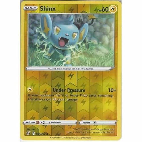 Shinx 060/192 Common Reverse Holo Pokemon Card (SWSH Rebel Clash) + TitanCards® Toploader von Titan Cards