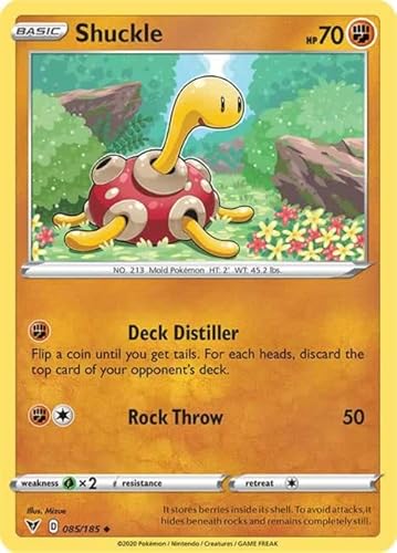 Shuckle 085/185 Uncommon Pokemon Card (SWSH04 Vivid Voltage) + TitanCards® Toploader von Titan Cards
