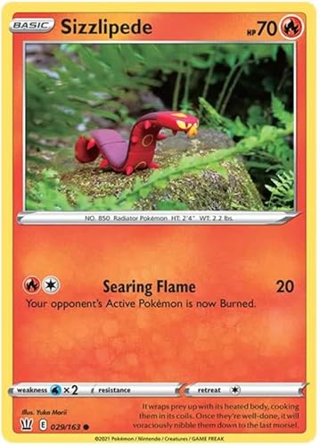 Sizzlipede 029/163 Common Pokemon Card (Battle Styles) + TitanCards® Toploader von Titan Cards