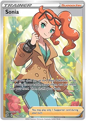 Sonia 192/192 Ultra Rare Pokemon Karte (SWSH Rebel Clash) + TitanCards® Toploader von Titan Cards