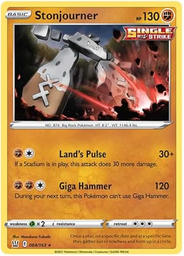 Stonjourner 084/163 Rare Reverse Holo Pokemon Card (Battle Styles) + TitanCards® Toploader von Titan Cards