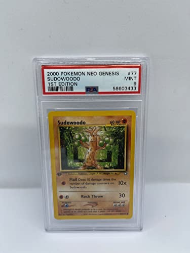 Sudowoodo 77/111 PSA 9 Graded Common Pokemon Karte (2000 Pokemon Neo Genesis) + TitanCards® Toploader von Titan Cards