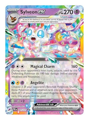 Sylveon ex 041/131 Ultraseltene Pokemon-Karte, seltene Pokémon-Karten, Pokémon EX, prismatische Entwicklungen, Pokemon-Scharlachrot und Violett, Titan Cards authentifiziert Sylveon ex 041/131 Ultraseltene Pokemon-Karte, seltene Pokémon-Karten, Pokémon EX, prismatische Entwicklungen, Pokemon-Scharlachrot und Violett, Titan Cards authentifiziert von Titan Cards
