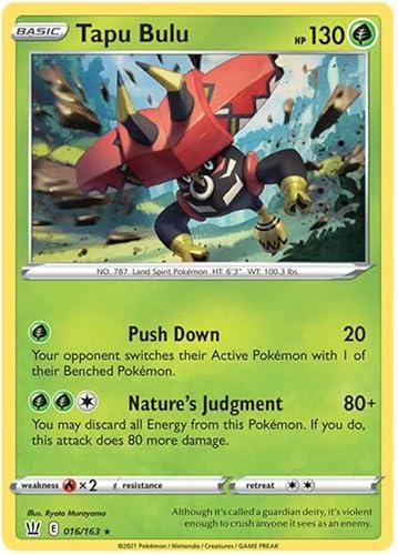 Tapu Bulu 016/163 Rare Holo Pokemon Card (Battle Styles) + TitanCards® Toploader von Titan Cards