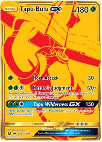Tapu Bulu GX SV91/SV94 Secret Rare Pokemon Card (Hidden Fates) + 1x TitanCards® Toploader von Titan Cards