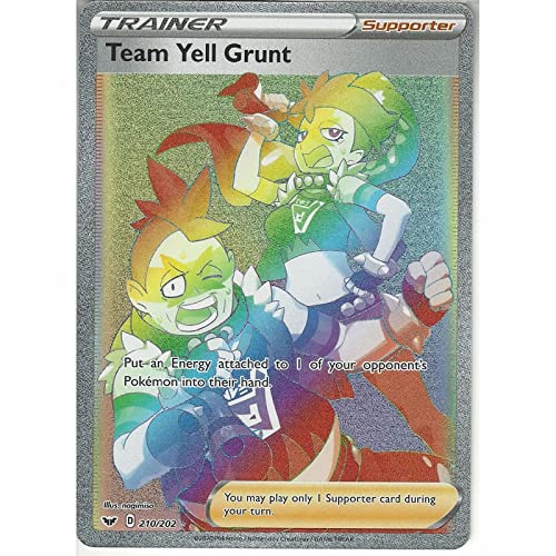 Team Yell Grunt 210/202 Secret Rare Pokemon Karte Schwert & Schild + TitanCards® Toploader von Titan Cards