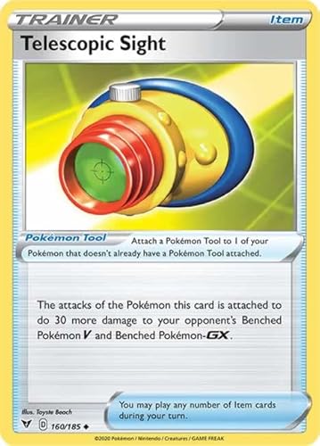 Telescopic Sight 160/185 Uncommon Reverse Holo Pokemon Card (SWSH04 Vivid Voltage) + TitanCards® Toploader von Titan Cards
