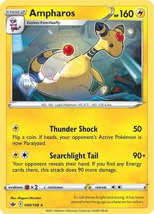 Titan Cards Ampharos 049/198 Rare Pokemon Card (SWSH Chilling Reign) Toploader von Titan Cards