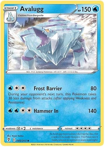 Titan Cards Avalugg 045/203 Uncommon Pokemon Card (SWSH Evolving Skies) Toploader von Titan Cards