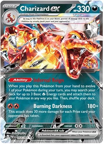Titan Cards Charizard ex 054/091 Double Rare Pokemon Karte (SV 4.5 Paldean Fates) + 1x Toploader von Titan Cards