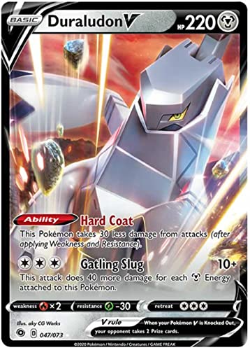 Titan Cards Duraludon V 047/073 Ultra Rare Pokemon Sammelkarte (Champions Path) + Toploader von Titan Cards