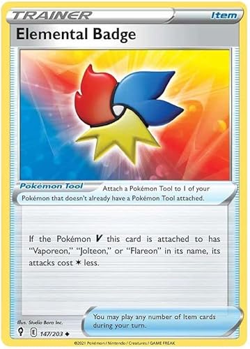 Titan Cards Elemental Badge 147/203 Uncommon Pokemon Card (SWSH Evolving Skies) Toploader von Titan Cards