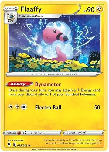 Titan Cards Flaaffy 055/203 Uncommon Pokemon Card (SWSH Evolving Skies) Toploader von Titan Cards
