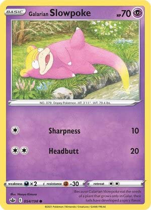 Titan Cards Galarian Slowpoke 054/198 Common Pokemon Card (SWSH Chilling Reign) Toploader von Titan Cards